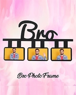 Misbh MDF  bro frame 2 Personalised photo frame with 3 photos