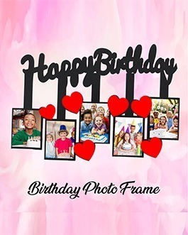 Misbh MDF happy birthday  2 Personalised photo frame with 5 photos