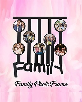 Misbh MDF Family  Personalised photo frame with 7 photos