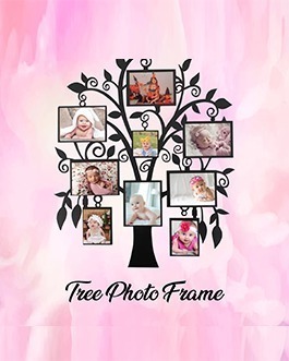 Misbh MDF Tree Personalised Photo Frame With 9 Photos