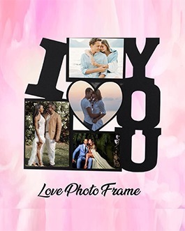 Misbh MDF  Love Frame 4 Personalised Photo Frame With 4 Photos