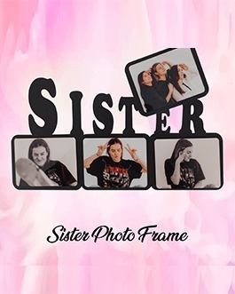Misbh MDF  sister  Personalised photo frame with 4 photos
