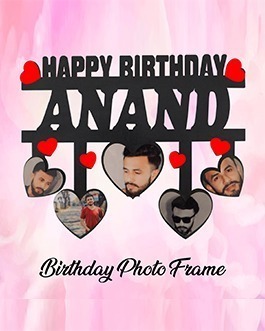 Misbh MDF happy birthday heart Personalised photo frame with 5 photos