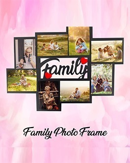 Misbh MDF Family  Personalised photo frame with 8 photos