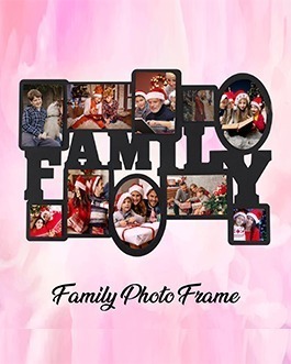 Misbh MDF Family  Big Frame 1 Personalised photo frame with 1O photos