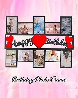 Misbh MDF happy birthday big frame 2 Personalised photo frame with 10 photos