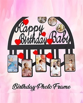 Misbh MDF happy birthday  3 Personalised photo frame with 5 photos