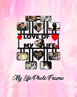 Misbh MDF  Love Of My Life  Personalised Photo Frame With 11 Photos