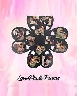 Misbh MDF  Stylish Heart Shape  Personalised Photo Frame With 12 Photos