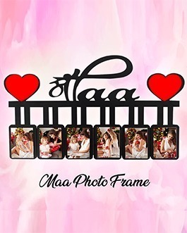 Misbh MDF Maa Paa Personalised Photo Frame With 6 Photos
