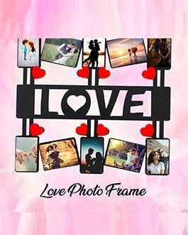Misbh MDF Love Frame 8 Personalised Photo Frame With 10 Photos