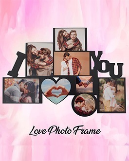 Misbh MDF  Love Frame 9 Personalised Photo Frame With 8 Photos