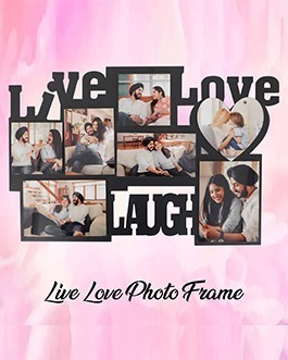 Misbh MDF Live Love Laugh Personalised Photo Frame With 7 Photos