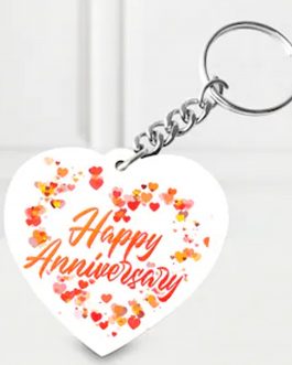 Happy annivarsary heart shape Personalized photo Key Chain