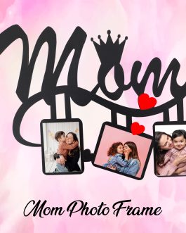 Misbh MDF mom with crown  Personalised photo frame with 3 photos