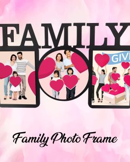 Misbh MDF SMALL FAMILY  Personalised photo frame with 3 photos