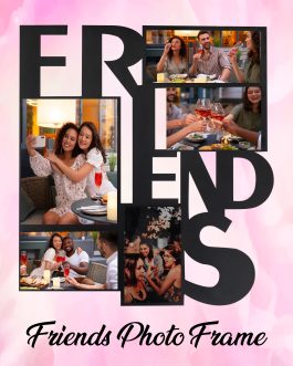 Misbh MDF friends  Personalised photo frame with 5 photos