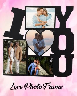 Misbh MDF  love frame 4 Personalised photo frame with 4 photos