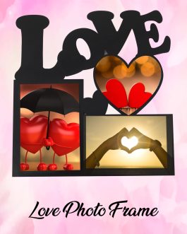 Misbh MDF  love frame 5 Personalised photo frame with 3 photos