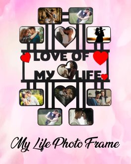 Misbh MDF LOVE OF MY LIFE  Personalised photo frame with 11 photos