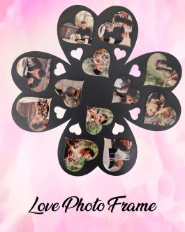 Misbh MDF  stylish heart shape  Personalised photo frame with 12 photos