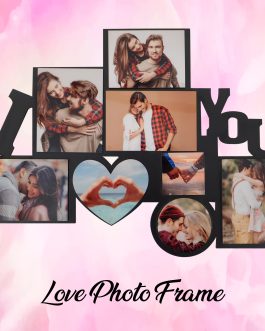 Misbh MDF  love frame 9 Personalised photo frame with 8 photos