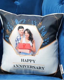 Happy anniversary couple a double sideded photo cushion