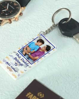 DAD LOVE Personalized photo Key Chain