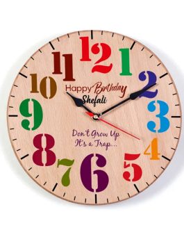 Personalized Happy Birthday Wooden Wall Clock