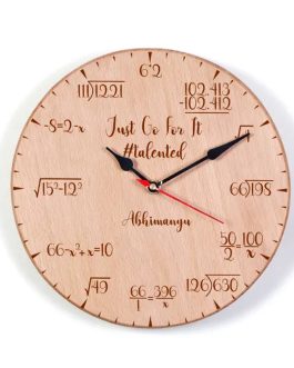 Personalized Math Lover Wooden Wall Clock