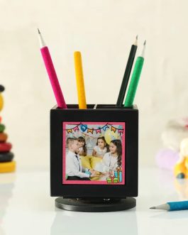 Personalized Wooden birthday Pen Stand