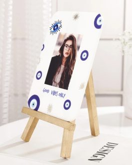 Good Vibes Only – Personalized Photo Frame With Wooden Stand