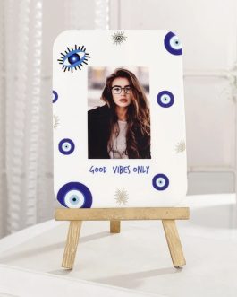 Good Vibes Only – Personalized Photo Frame With Wooden Stand