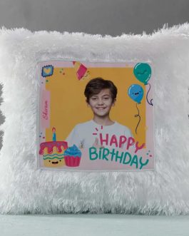 led happy birthday  double sideded photo cushion