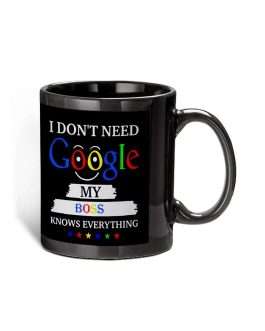 Don’t Need Google My boss Theme Printed Coffee Mug