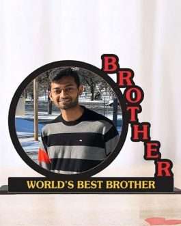 Worlds Best Brother Personalised Wooden Photo Frame Table