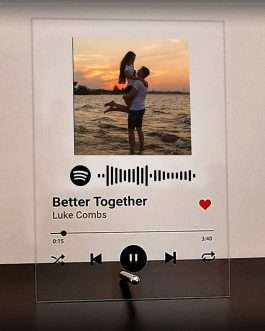 Acrylic Customized Photo and song Glass Spotify Plaque with Iron Pin stand