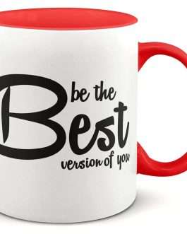Thinkvink Be The Best Version of You Quotes, Ceramic Printed Coffee Mug White