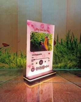 Customized Acrylic Led Printed Acrylic Spotify Plaque With Complete Personalisation Of Image And Song Details For Decoration