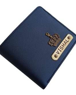 Giftorious Customised Name Leather Wallet for Men’s – Navy Blue