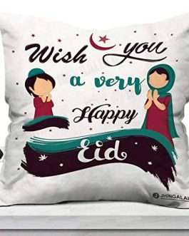 Jhingalala Wish You A Very Happy Eid Printed Cushion Cover with Filler Gift Pack