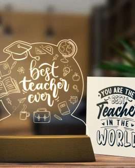 Teachers Day Gift LED Acrylic Light Lamp with Greeting Card