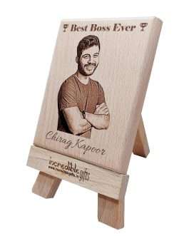 Personalized Engraved Wooden Photo Frame For Boss