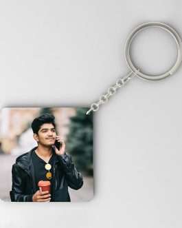 Makephotogifts Personalized Wooden Square Shape Keychain Customized With Photo Mdf Wooden Keyring Gift For Home,Bike,Scooty,Birthday Friend Brother Sister 5Cm*5Cm Size, Multi-Coloured