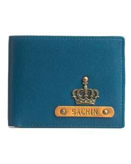 The Messy Corner Personalised Mens Wallet with Charm – Blue