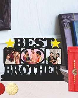 Wood Craft Best Brother Customized Wooden Photo Frame Table