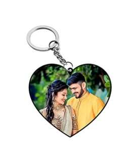 Heart Shape Customized Printed Keychain with Photo, Best gift for Home, Bike, scooty, birthday friend brother sister Chain