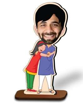 photo printed rakhi tying caricature for brother sister