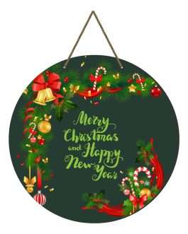 Merry Christmas and Happy New Year Printed Wall Hanging
