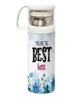 Misbh Boss Printed Vacuum Insulated Hot & Cold Thermos Water Bottle